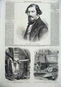 Old Antique Print 1865 Professor Aytoun Edinburgh Wall London Tower Ruins 19th