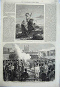 Old Antique Print 1865 Pilgrims Rome Lehmann Westminster Experiments War 19th