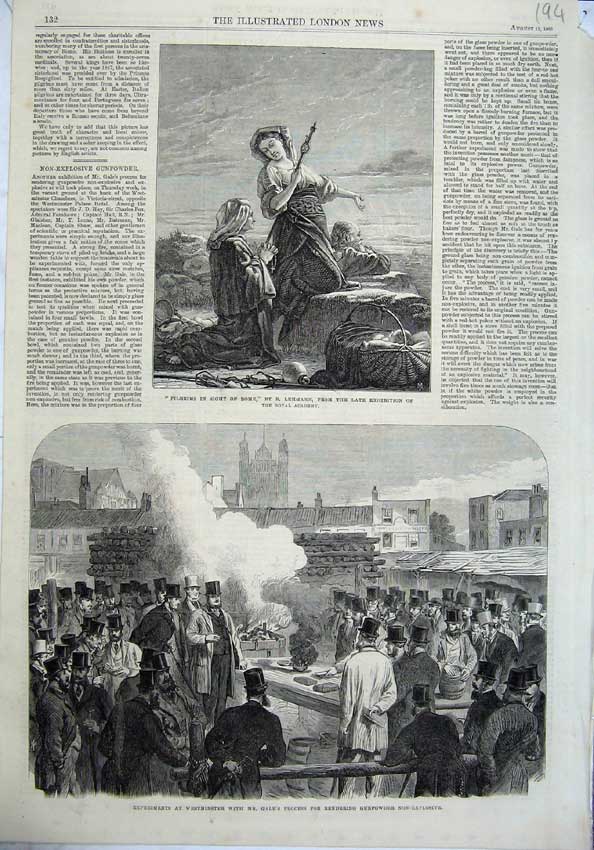 Old Antique Print 1865 Pilgrims Rome Lehmann Westminster Experiments War 19th