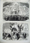 Old Antique Print Camp Theatre Wimbledon 1865 Crystal Palace College Paul 19th