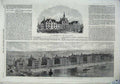 Old Antique Print 1865 School Croydon Thomas Hospital Westminster Bridge 19th