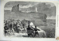 Old Antique Print 1865 Rocket Line Exercise Tynemouth Volunteer Brigade 19th
