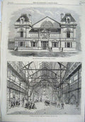 Old Antique Print Gymnasium Myrtle Street Liverpool 1865 Interior Sport 19th