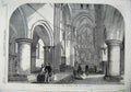 Original Old Antique Print 1865 Interior Church St Cross Winchester Fine Art