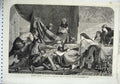Original Old Antique Print 1865 Esther'S Banquet Liverpool Exhibition Fine Arts