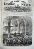 Old Antique Print 1865 Fine Art Church Congress St Andrew'S Hall Norwich 19th