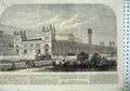 Old Antique Print 1865 New High Level Railway Station Crystal Palace Fine 19th