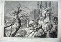 Old Antique Print 1865 Building New Castle Tyne River People Birds Scott 19th