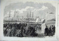 Old Antique Print 1865 Naval Festival Portsmouth Reine Portsmouth Harbour 19th