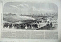 Original Old Antique Print 1865 Southsea Common Portsmouth Festival Naval Ships