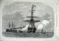 Old Antique Print 1865 Naval Festival Portsmouth Admirals Flagship French 19th
