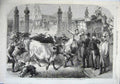 Old Antique Print 1865 Inspection Foreign Cattle Metropolitan Market Dog 19th