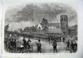 Original Old Antique Print 1865 Review French Troops Place Napoleon Cherbourg