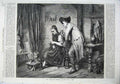 Old Antique Print 1865 Fine Art Dublin Exhibition Mother Child Man Lasch 19th