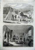 Old Antique Print Telegraph Cable 1865 Camp Killarney Foilhommerum House 19th