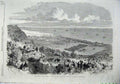 Old Antique Print 1865 Encampment Suffolk Volunteer Corps Lowestoft War 19th
