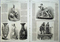 Old Antique Print Dublin Exhibition 1865 Statue Sevres Vase Goat Marble 19th