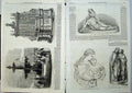Original Old Antique Print 1865 Dublin Exhibition Marble Bronze Fountain Judas
