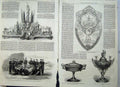 Old Antique Print 1865 Rifle Volunteer Trophy Barrackpore Cup Shield Art 19th