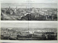 Original Old Antique Print 1865 Panorama View Richmond Virginia Federals War