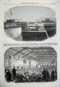 Old Antique Print Forts Batteries Callao 1866 Building Refuge School Art 19th