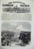 Old Antique Print 1866 Field-Day Aldershot Cavalry Prince Wales Marching 19th