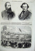 Original Old Antique Print 1866 George Street Joseph Durham Ravensworth School