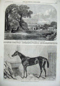 Old Antique Print 1866 Cliefden Dowager Duchess Sutherland Tormentor Oaks 19th