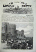 Old Antique Print 1866 Palace Yard Gladstone Reading Reform Bill Fine Art 19th