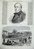 Old Antique Print 1866 Dominic Corrigan Dublin Cambridge University Boat 19th