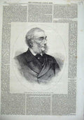 Old Antique Print 1866 Portrait Francis Grant President Royal Academy Man 19th