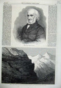 Old Antique Print 1866 Indian Railway Thull Ghaut Fine Art Petrie Dublin 19th