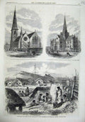Old Antique Print Luke Church Manchester Darlington 1866 Matata Pah Art 19th