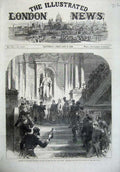 Old Antique Print 1866 Town Hall Hull Earl De Grey Ripon Statue Edward I 19th