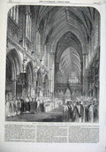 Old Antique Print 1866 Choral Festival Lichfield Cathedral Church Music 19th