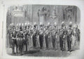 Old Antique Print Queen Court 1866 Corps Gentlemen Arms Buckingham Palace 19th