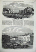 Old Antique Print 1866 Africa Port Elizabeth Algoa Bay Market Street Art 19th