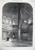 Old Antique Print 1866 Fine Art Interior Chapter House Westminster Abbey 19th