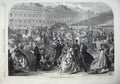 Old Antique Print 1866 Fine Art Regent Street London People Horse Coach 19th