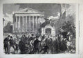 Old Antique Print 1866 Fine Art Spring Shower Weather People Horse Coach 19th