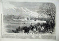Original Old Antique Print Oxford Cambridge University Boat Race 1866 Crab-Tree