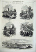 Old Antique Print Aden 1866 Ahmoodiah Dhurub Teran Jowalah Assalee Hills 19th