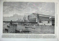 Original Old Antique Print 1866 New Station South-Eastern Railway Cannon-Street