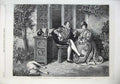Original Old Antique Print Fine Art 1866 Man Woman Romance Tabl Dog Wynfield