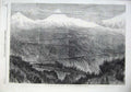Old Antique Print Fine Art 1866 Railway Mont Cenis Mountains Lanslebourg 19th