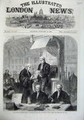 Old Antique Print 1866 Speaker House Commons John Evelyn Denison Oath Art 19th