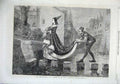 Old Antique Print 1866 Man Woman Stepping Stone Dog River Yeames Fine Art 19th