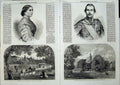 Old Antique Print 1866 Prince Teck Princess Mary Kew Church Cottage Art 19th