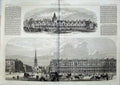 Original Old Antique Print 1866 Dramatic College Maybury Surrey Lancaster Hyde