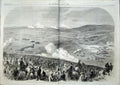 Original Old Antique Print 1866 Volunteer Review Sham Fight Brighton Bevendean